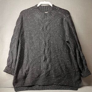 Vince Camuto‎ Black cable knit Sweater with Relaxed Fit
